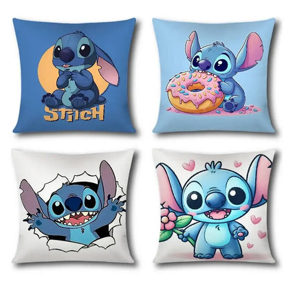 Cute S-Stitch Pillow Case Cushion Cover Soft Cute Throw Pillow Case For Car Sofa Pillowcase Polyester With Zipper