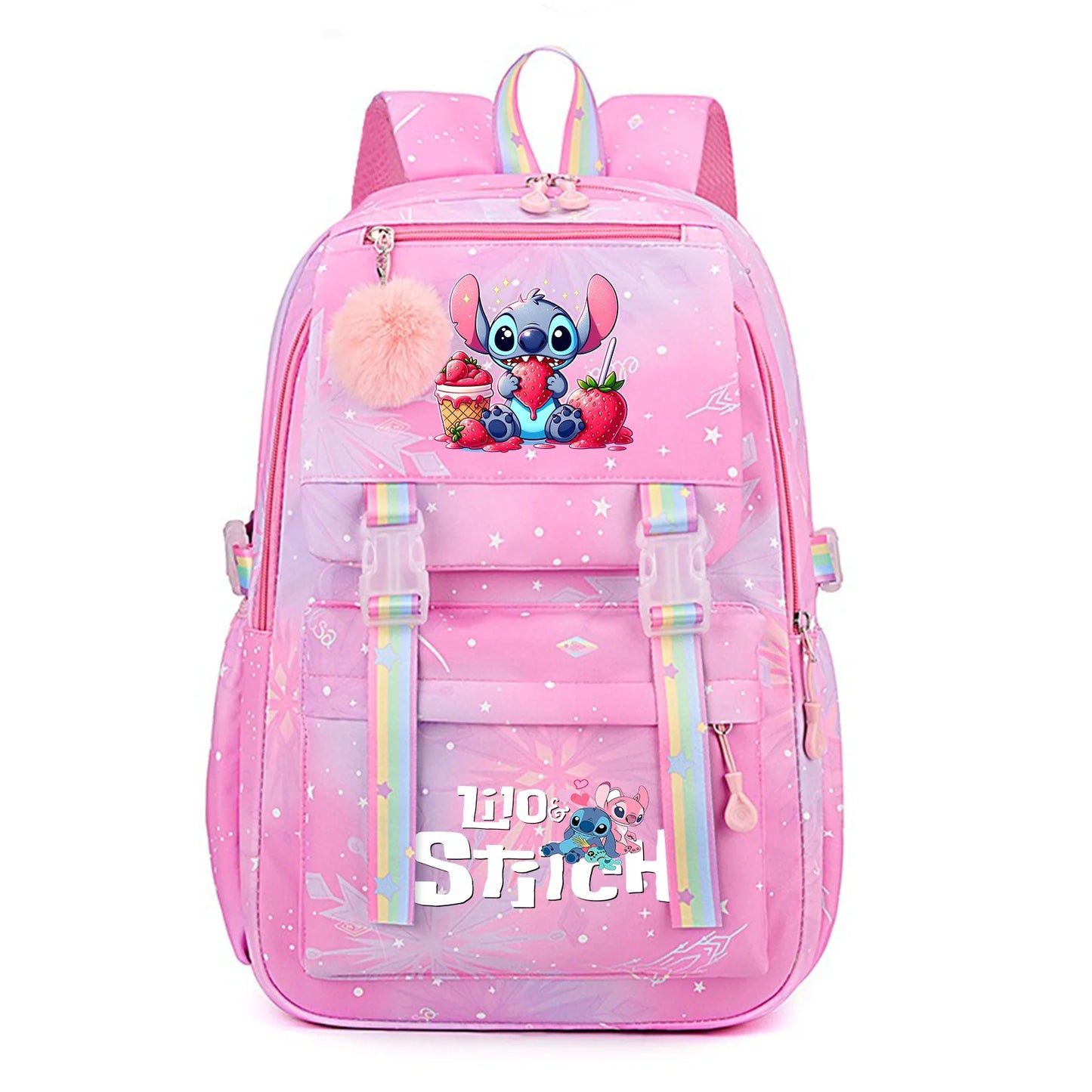 Stitch Kids Backpack Boy Girls Bookbag Bag Student Children Knapsack Schoolbag Rucksack Mochila Cartoon Anime Travel Commute Bag