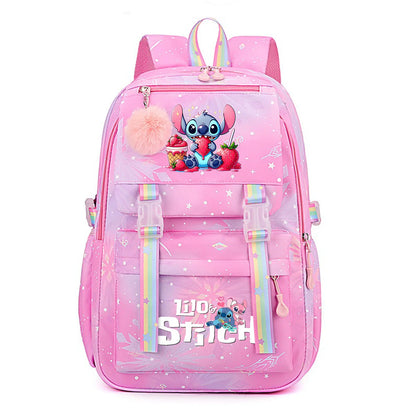 Stitch Kids Backpack Boy Girls Bookbag Bag Student Children Knapsack Schoolbag Rucksack Mochila Cartoon Anime Travel Commute Bag