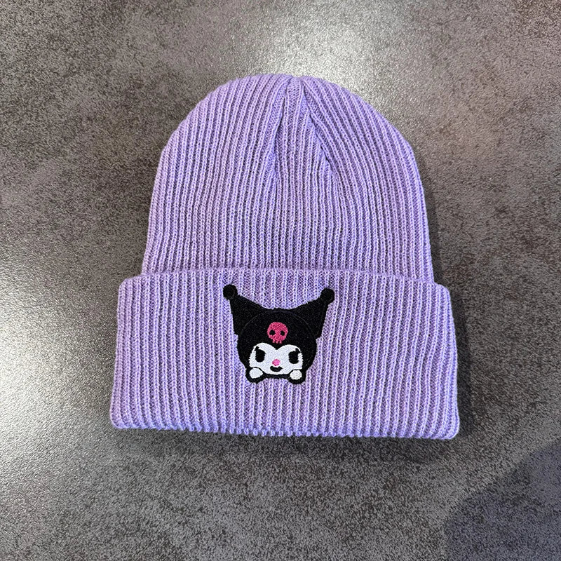 Stitch Knit Hat Cartoon Embroidered Benie Cap Cute Unisex Warm Stretchy Hats Christmas Gift for Adult Kids Outdoor Thermal Caps
