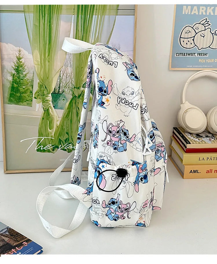 Cartoon Stitch Student Schoolbag Nylon Printed Versatile Large Capacity Lightweight Student Casual Bag Backpack Back to school
