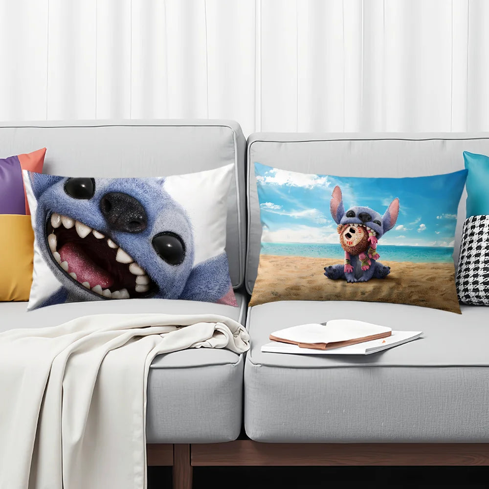Cartoon cute art movie S-StitchS-S cushion cover Rectangle Pillow Cover Home Sofa living Room Coffee Shop Pillowcase