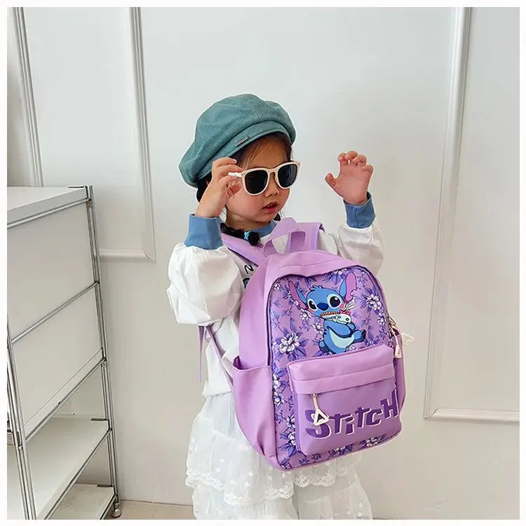 New Lilo&Stitch Backpack Cartoon Character Stitch Printed Accessories Children's Backpack Student Cartoon Pink Backpack Gift