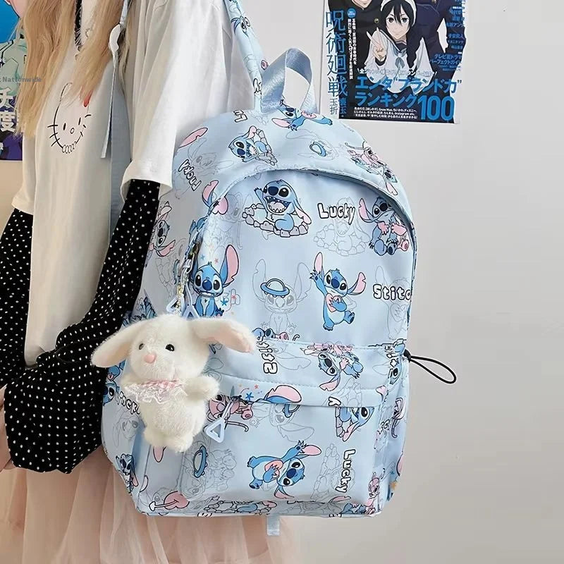 Cartoon Stitch Student Schoolbag Nylon Printed Versatile Large Capacity Lightweight Student Casual Bag Backpack Back to school