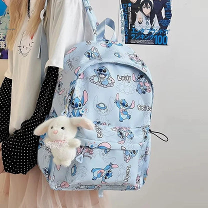 Cartoon Stitch Student Schoolbag Nylon Printed Versatile Large Capacity Lightweight Student Casual Bag Backpack Back to school