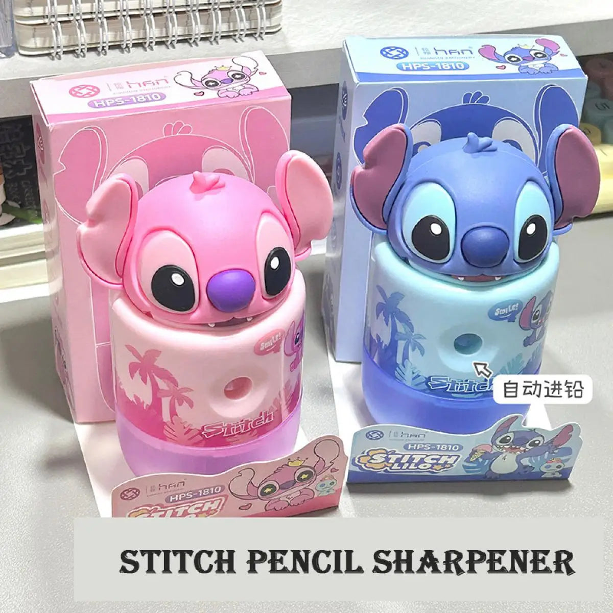 Stitch Manual Pencil Sharpener Cute Hand Crank Design School Supplies for Kids Students Kawaii Stationery Gift Idea