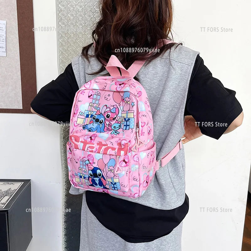 Stitch Fashion Nylon Backpack Cartoon Stitch Print Backpack Boys Girls Light Travel Backpack Halloween Christmas Gift