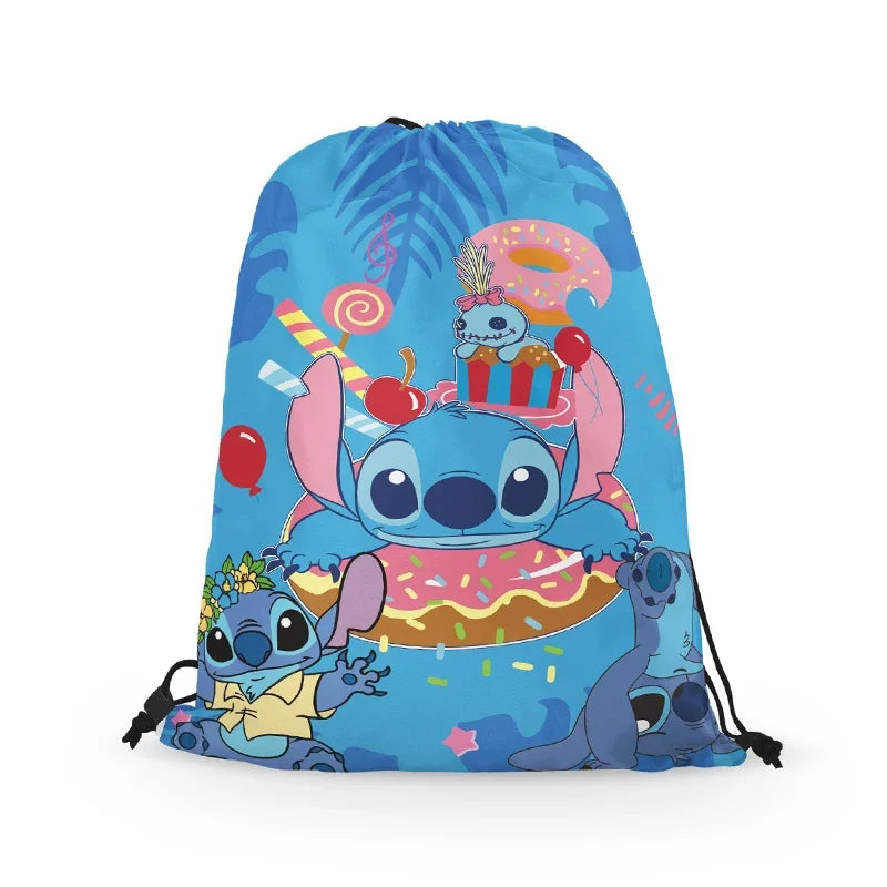 Anime Stitch Backpack Non Woven Drawstring Bag Kawaii Lilo & Stitch Birthday Party Gift Bag Shoulder Storage Bag Pouch Girl Gift