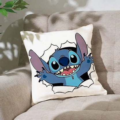 Cute S-Stitch Pillow Case Cushion Cover Soft Cute Throw Pillow Case For Car Sofa Pillowcase Polyester With Zipper