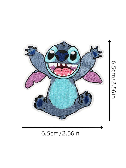1pcs Cartoon Anime Stitch Iron on Patches for Clothing T-shirt bag shose Stitch Patch Garment stickers embroidery cloth sticker