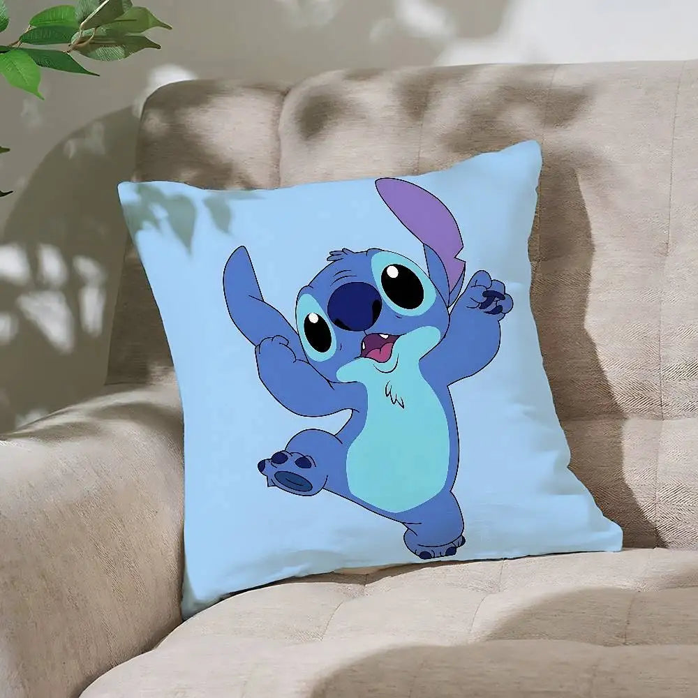 Cute S-Stitch Pillow Case Cushion Cover Soft Cute Throw Pillow Case For Car Sofa Pillowcase Polyester With Zipper