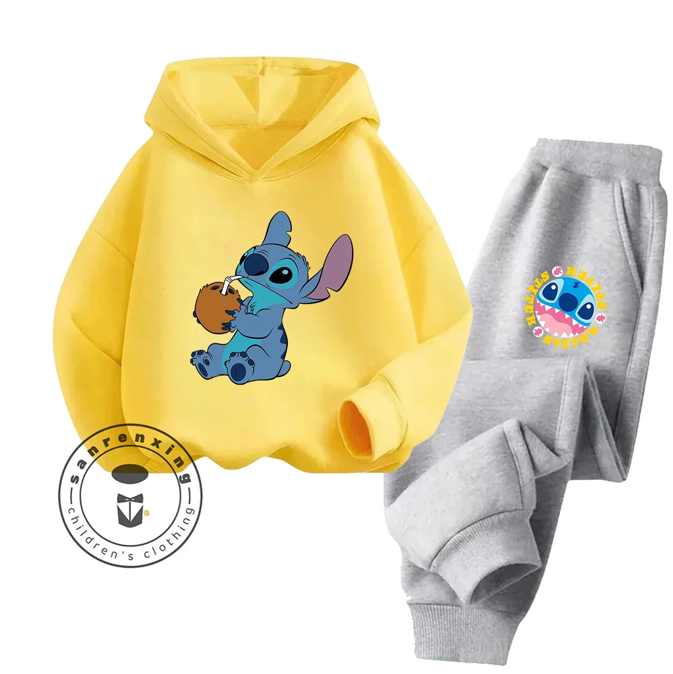 Stitch Fashion 2025 Cartoon Printed Hoodie Set 2D For Children Teenagers Boys Girls Casual Hot Sale Autumn Winter