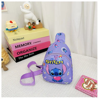 Kids Stitch Shoulder Bags Cartoon Chest Bag for Boys Girls Travel Satchel Casual Portable Totes Kawaii Backpacks Birthday Gifts