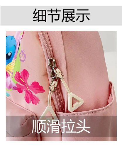 New Lilo&Stitch Backpack Cartoon Character Stitch Printed Accessories Children's Backpack Student Cartoon Pink Backpack Gift