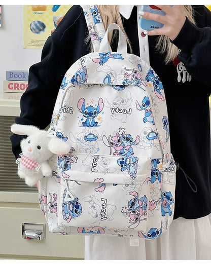 Cartoon Stitch Student Schoolbag Nylon Printed Versatile Large Capacity Lightweight Student Casual Bag Backpack Back to school