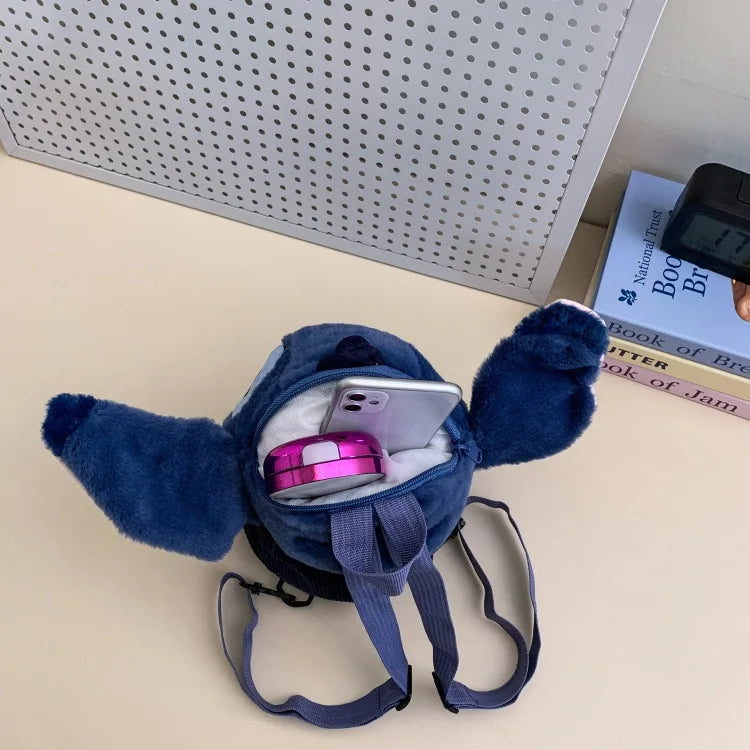 New Stitch Plush Backpack Ins Japanese Blue Stitch Stuffed Plush Dolls Toys Student Backpack Kindergarten Bag Christmas Gift
