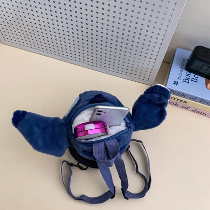 New Stitch Plush Backpack Ins Japanese Blue Stitch Stuffed Plush Dolls Toys Student Backpack Kindergarten Bag Christmas Gift