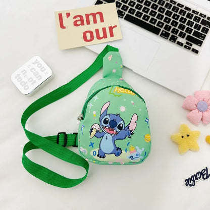 Kids Stitch Shoulder Bags Cartoon Chest Bag for Boys Girls Travel Satchel Casual Portable Totes Kawaii Backpacks Birthday Gifts