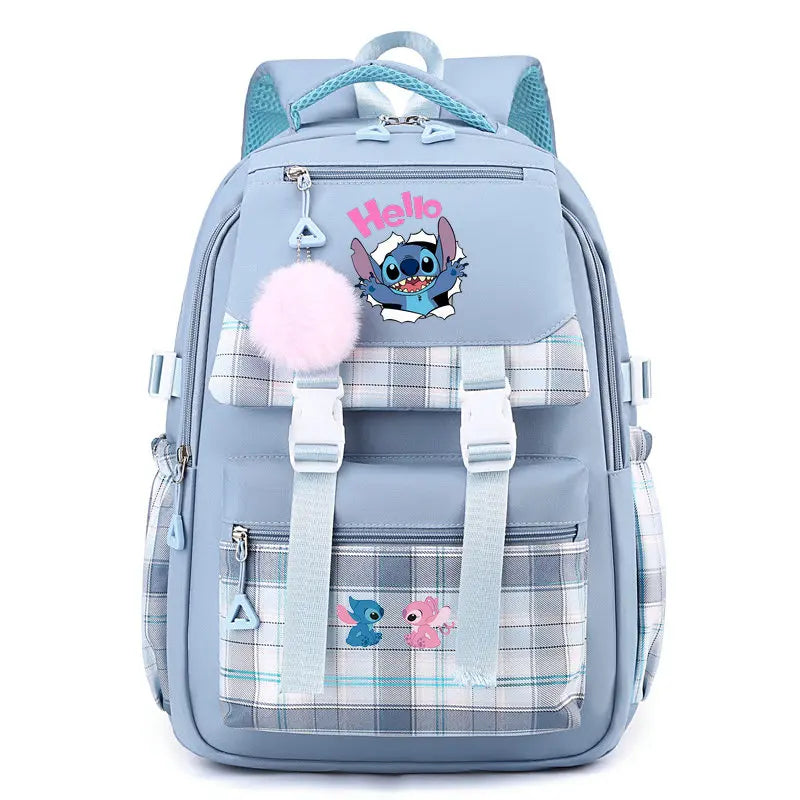 Stitch School Bags High School Student Backpack Female Large Capacity Junior High School Laptop Mochila Escolar