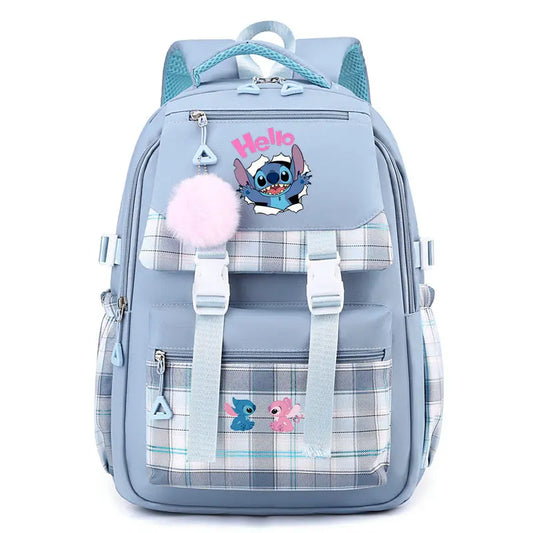 Stitch School Bags High School Student Backpack Female Large Capacity Junior High School Laptop Mochila Escolar