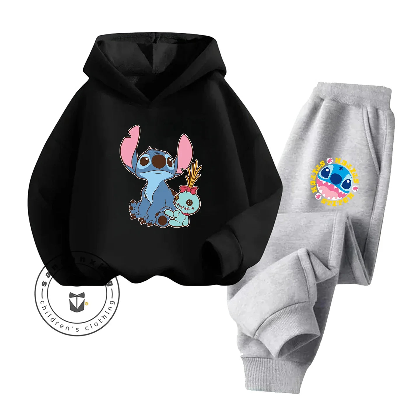 Stitch Fashion 2025 Cartoon Printed Hoodie Set 2D For Children Teenagers Boys Girls Casual Hot Sale Autumn Winter
