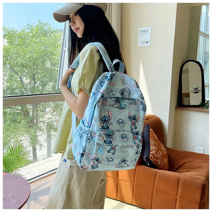 Cartoon Stitch Print Backpack Spacious Lightweight Travel Bag Waterproof School Backpack for College Students Teens Boys Girls