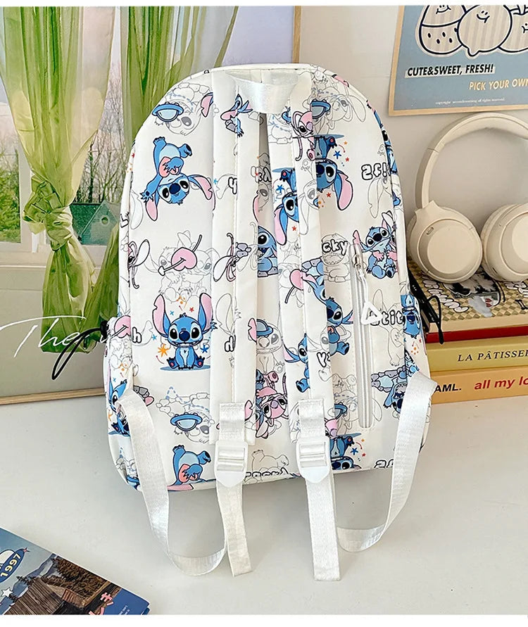Cartoon Stitch Student Schoolbag Nylon Printed Versatile Large Capacity Lightweight Student Casual Bag Backpack Back to school
