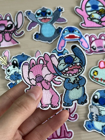 1pcs Cartoon Anime Stitch Iron on Patches for Clothing T-shirt bag shose Stitch Patch Garment stickers embroidery cloth sticker
