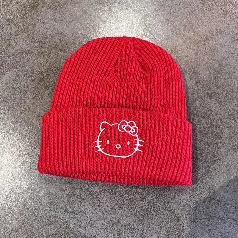 Stitch Knit Hat Cartoon Embroidered Benie Cap Cute Unisex Warm Stretchy Hats Christmas Gift for Adult Kids Outdoor Thermal Caps