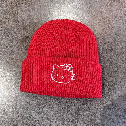 Stitch Knit Hat Cartoon Embroidered Benie Cap Cute Unisex Warm Stretchy Hats Christmas Gift for Adult Kids Outdoor Thermal Caps