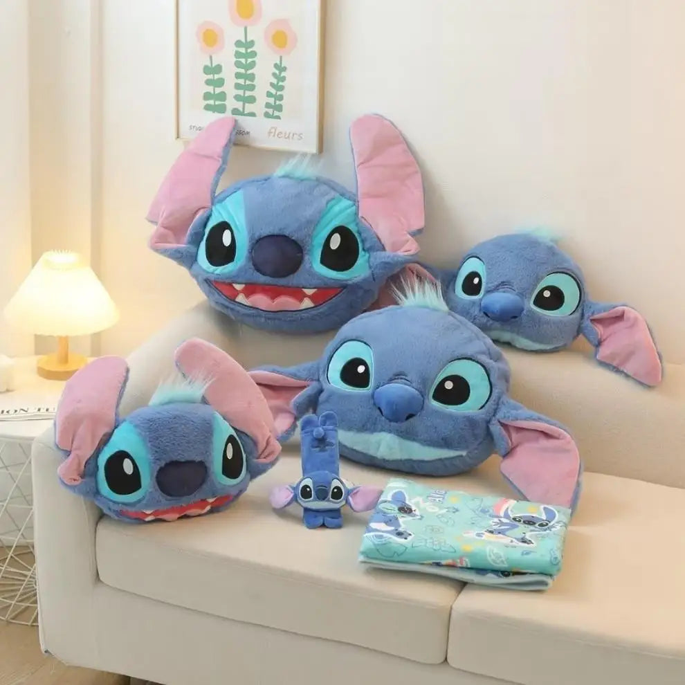 Cartoon Stitch Car Headrest Neck Pillow Neck Support Car Seat Belt Shoulder Cover Child Protective Cute Car Interior Accessories