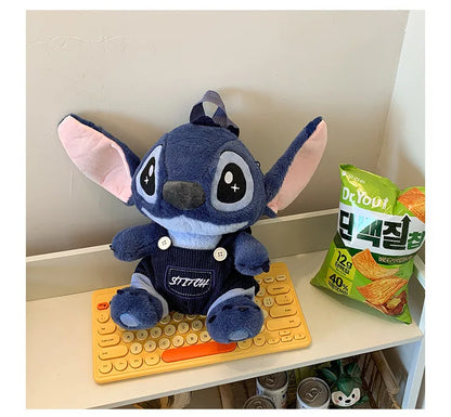 New Stitch Plush Backpack Ins Japanese Blue Stitch Stuffed Plush Dolls Toys Student Backpack Kindergarten Bag Christmas Gift