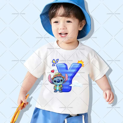 Cartoon Stitch Patches for Clothes Heat Transfer Patch On Clothing Stickers DIY T-Shirt Hoodies Accessory A-Z 26 English Letters