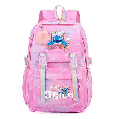 Stitch Large Capacity Backpack Casual Nylon Cute Daypack Cartoon Anime Schoolbag Girl Travel Commute Knapsack Mochila