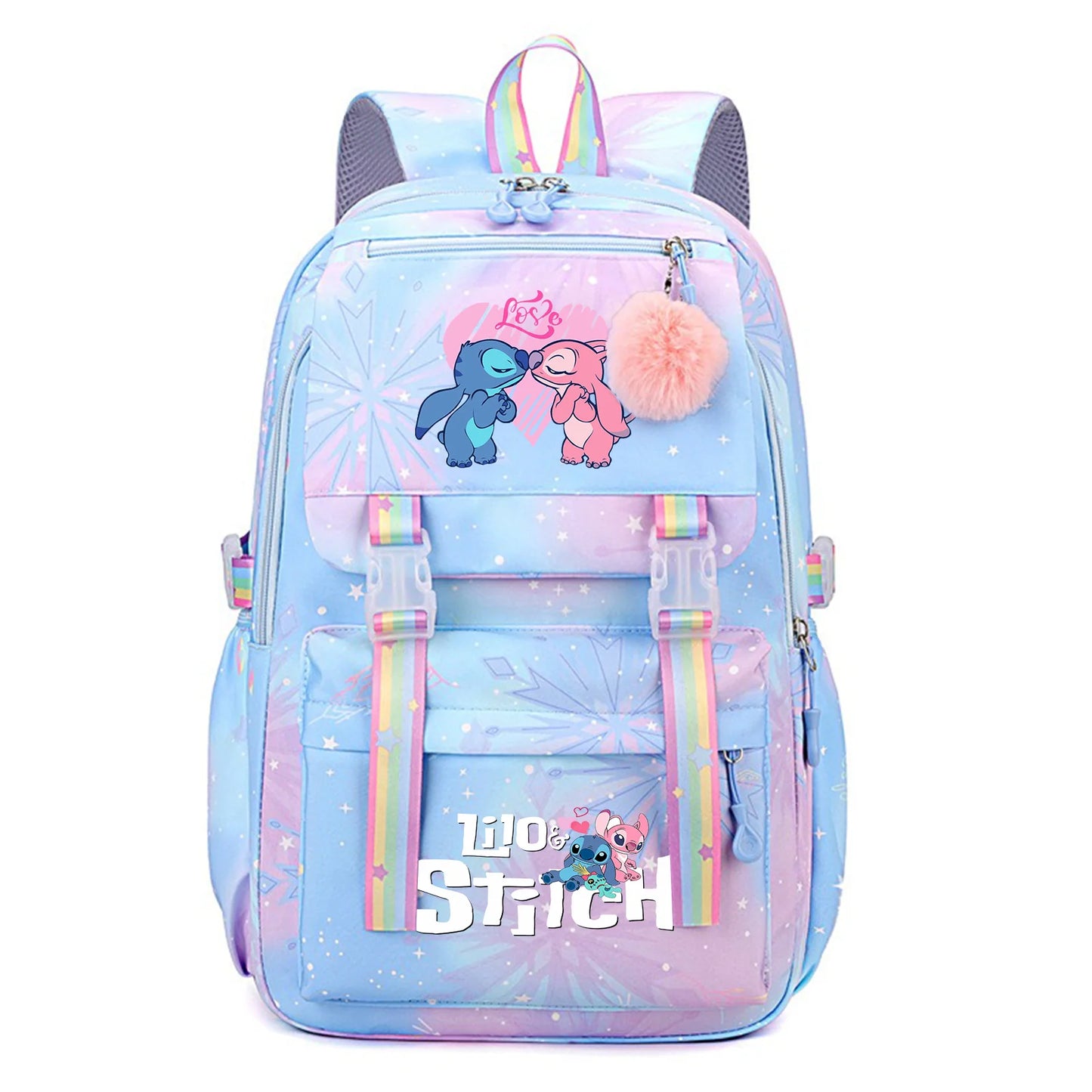 Stitch Kids Backpack Boy Girls Bookbag Bag Student Children Knapsack Schoolbag Rucksack Mochila Cartoon Anime Travel Commute Bag