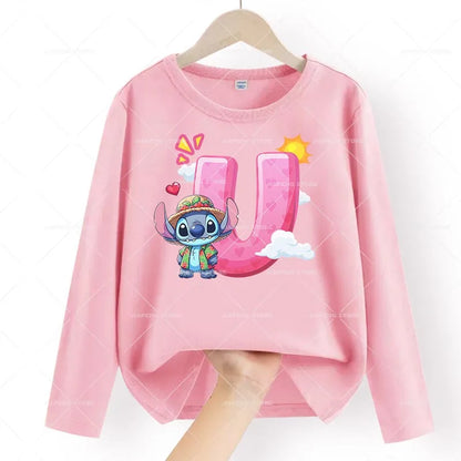 Cartoon Stitch Patches for Clothes Heat Transfer Patch On Clothing Stickers DIY T-Shirt Hoodies Accessory A-Z 26 English Letters