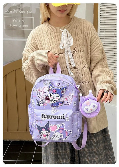 2025 new style Stitch Cartoon Kids Teenager School Bags +Cartoon accessories cute Student Backpack Girl Travel Knapsack Mochila