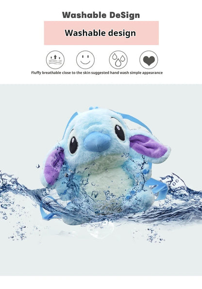 Lilo&Stitch Stitch Plush Backpack Blue Pink Cute Cartoon Skin Friendly Soft Outdoor Backpack Lightweight Children Birthday Gifts