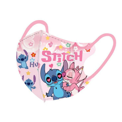 Stitch Mask Cartoon 3D Pattern Face Mask Thin Section Breathable 10 Pcs/pack Independent Package Disposable Earloop Style Masks