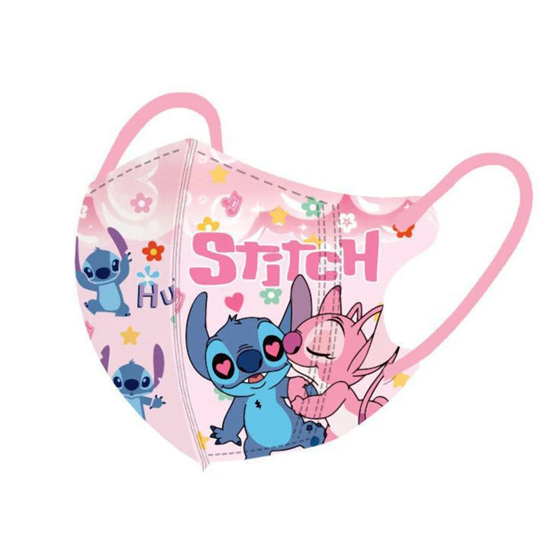Stitch Mask Cartoon 3D Pattern Face Mask Thin Section Breathable 10 Pcs/pack Independent Package Disposable Earloop Style Masks