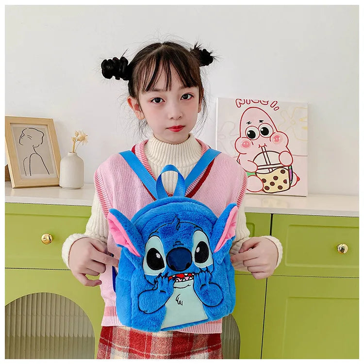 New cartoon Stitch children's backpack plush doll toy baby doll schoolbag cute cartoon kindergarten backpack