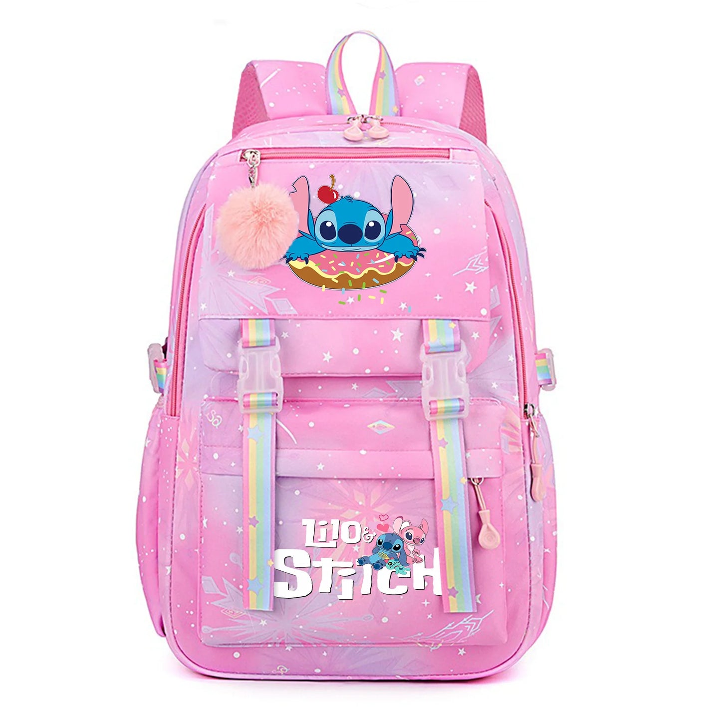 Stitch Kids Backpack Boy Girls Bookbag Bag Student Children Knapsack Schoolbag Rucksack Mochila Cartoon Anime Travel Commute Bag