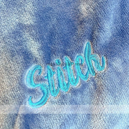 Comfortable Stitch Hooded Blanket Cartoon Anime Thickened Cloak Flannel Nap Sleeping Indoor Warm Stitch Blanket Gifts Girl