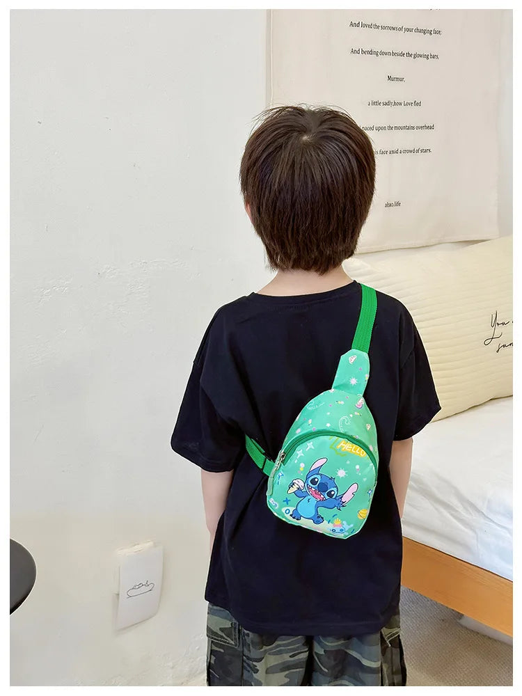 Kids Stitch Shoulder Bags Cartoon Chest Bag for Boys Girls Travel Satchel Casual Portable Totes Kawaii Backpacks Birthday Gifts