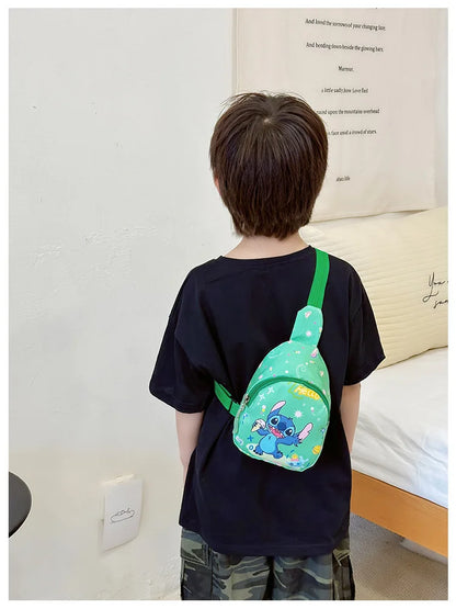 Kids Stitch Shoulder Bags Cartoon Chest Bag for Boys Girls Travel Satchel Casual Portable Totes Kawaii Backpacks Birthday Gifts
