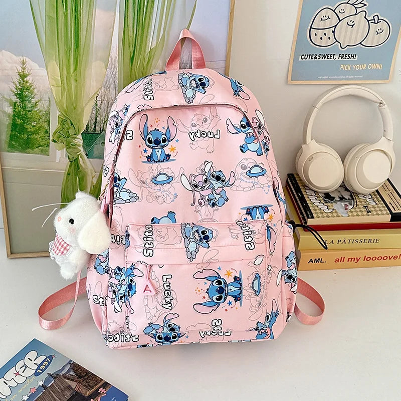 Cartoon Stitch Student Schoolbag Nylon Printed Versatile Large Capacity Lightweight Student Casual Bag Backpack Back to school
