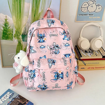 Cartoon Stitch Student Schoolbag Nylon Printed Versatile Large Capacity Lightweight Student Casual Bag Backpack Back to school