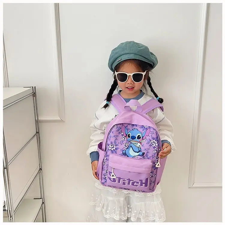 New Lilo&Stitch Backpack Cartoon Character Stitch Printed Accessories Children's Backpack Student Cartoon Pink Backpack Gift