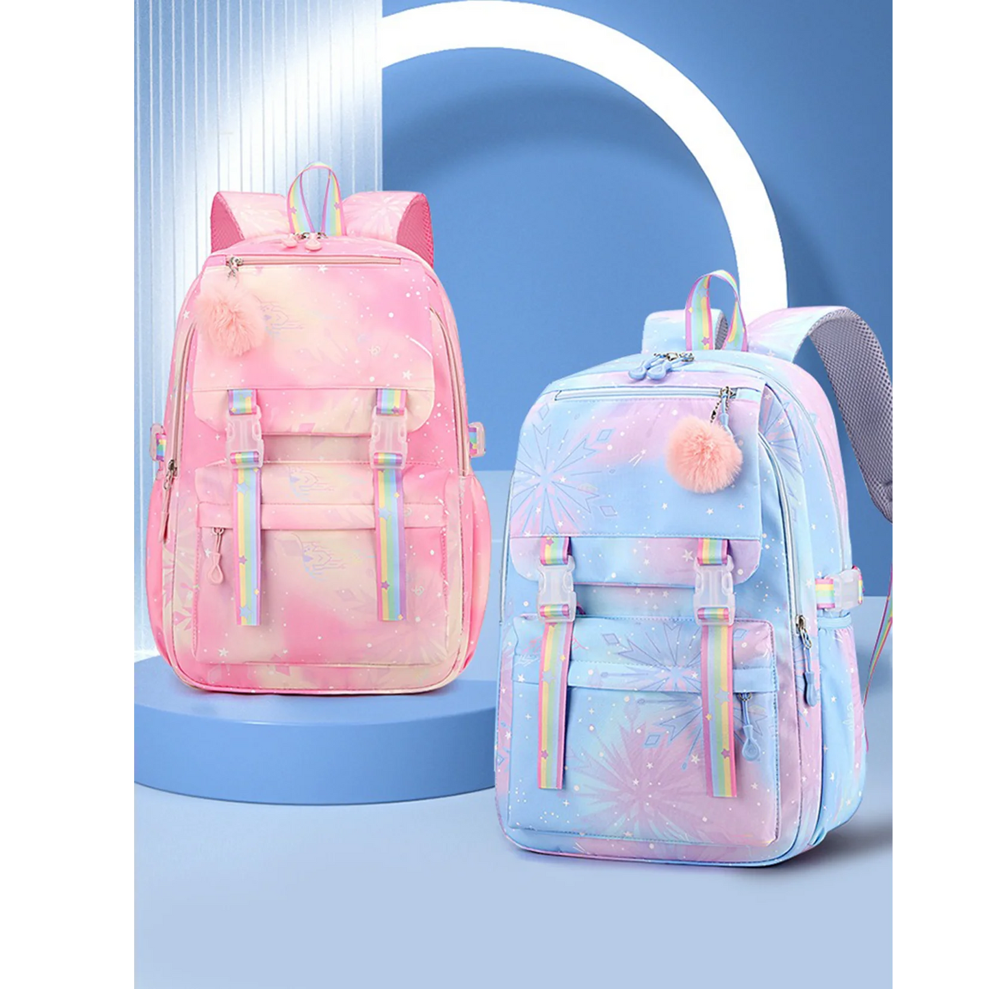 Stitch Large Capacity Backpack Casual Nylon Cute Daypack Cartoon Anime Schoolbag Girl Travel Commute Knapsack Mochila