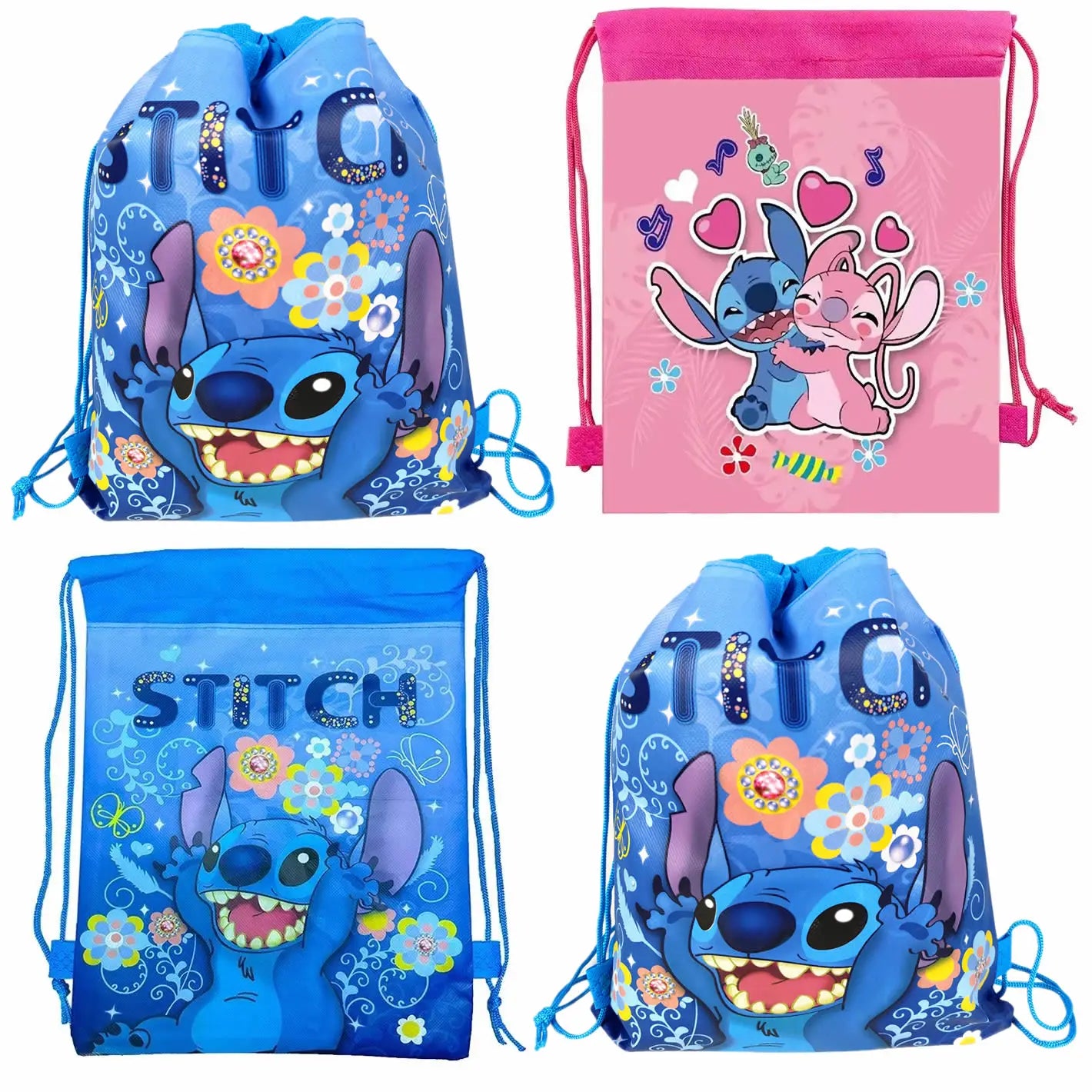Anime Stitch Backpack Drawstring Bag High-capacity Waterproof Backpack Child Shower Supplies Toy Storage Bag Kid Birthday Gift